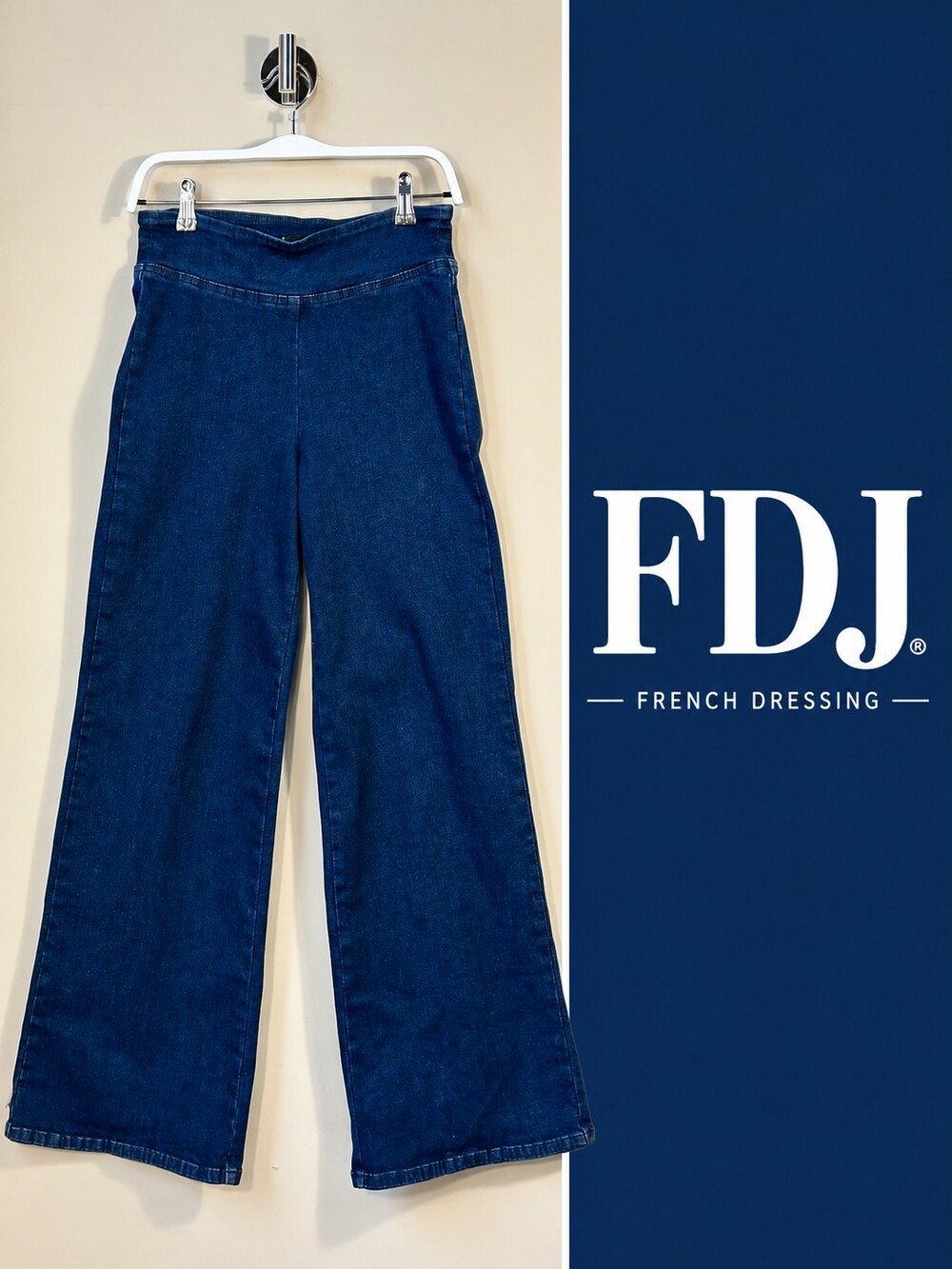 FDJ French Dressing Beyond Denim Pull-On Wide Leg Jeans Size 2 Dark Wash